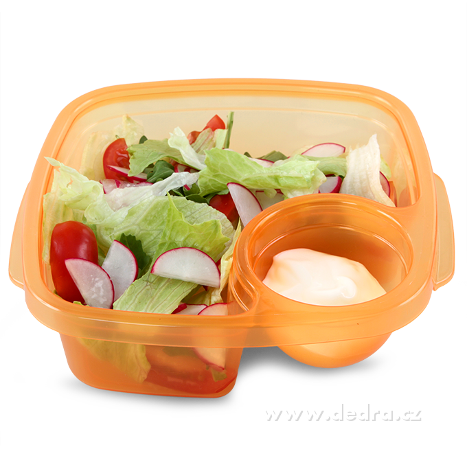 DA83552-Duobox 500ml + 100ml dóza na potraviny oranžový
