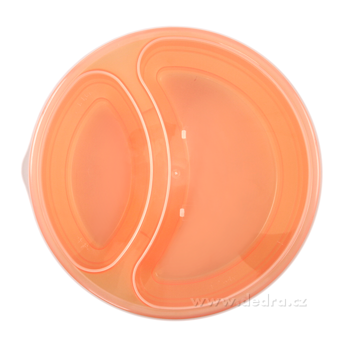 DA83573-Duobox 700ml + 300ml dóza na potraviny oranžový guľatý